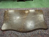 Console en bois mouluré, sculpté et laqué bleu, posant sur d… (photo 5)