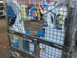 a large metal cage with a bunch of items inside of it