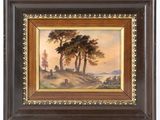 an image of a painting of a landscape with trees in the background