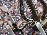 a picture of a chandelier that is on a rug