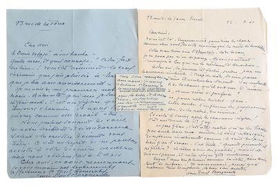une vieille lettre manuscrite d'un homme qui écrit sur un morceau de papier