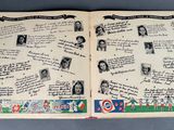 an open book with many pictures of people on it