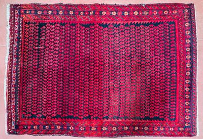 Tapis Hamadan (chaine et trame en coton, velours en laine), …