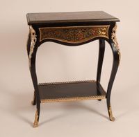 Table volante en bois noirci et marqueterie de type Boulle e… (photo 3)