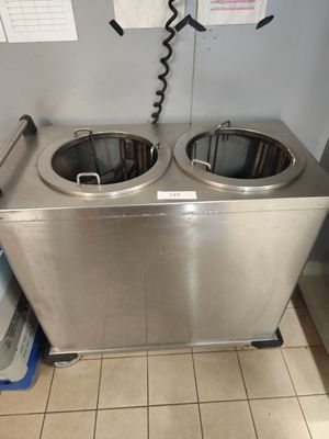 Chauffe assiettes à deux bacs 94 x 47 x 97 cm (sur roulettes…
