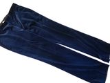 navy blue velvet pants on a white background