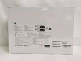 the back of a white box with a black and white label on it
