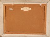 an image of a painting of a white frame with a label on it