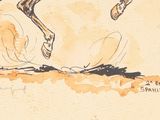 a drawing of a horse that is standing on its hind legs