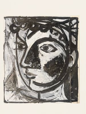 l'image d'un dessin en noir et blanc représentant le visage d'une femme