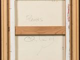 an image of a painting of a wooden frame with writing on it