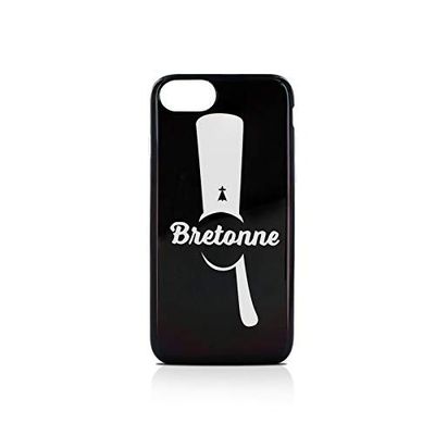 coque de téléphone noire ornée d'un chapeau blanc et d'un couteau