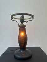 LUSCHER (XX), Pied de lampe en verre dégagé à l'acide à déco…