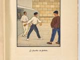 une photo d'un livre sur laquelle figurent deux hommes jouant au baseball