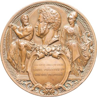 une image représentant une médaille de bronze sur laquelle figurent un homme et une femme