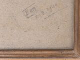 an image of a close up of a painting on a wooden frame