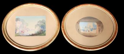 ECOLE MODERNE Vue sur temples Egyptiens Vue d'un palais au b…