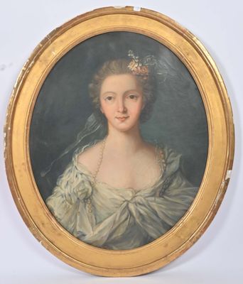 portrait of a lady in a white dress with a veil