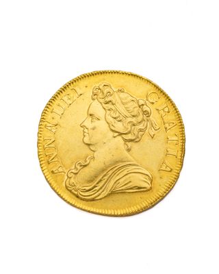 gros plan d'une pièce d'or sur fond blanc