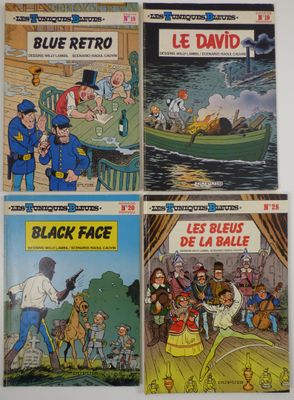 Lot de 4 bandes dessinées françaises : « Le David », « Les Bleus de la balle », « Les Bleus de la balle », « Les Bleu »