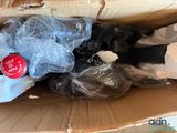 a cardboard box with a bunch of items in it