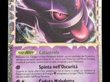 a close up of a pokemon card on a black background