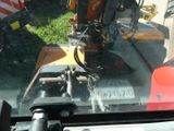 a picture of a view of a backhoe of a construction vehicle
