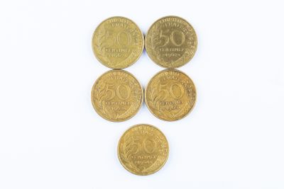 Monnaies - France - Collection complète de 5 x 50 Centimes M…