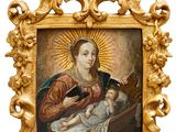 une image d'une peinture représentant une femme tenant un bébé