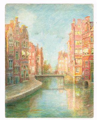 ECOLE BELGE / Suite de 6 aquarelles originales figurant des …
