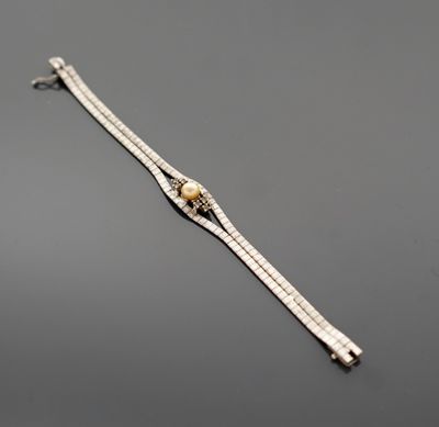 Bracelet en argent supérieur à 800 millièmes à deux rangs de…