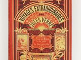 un livre rouge orné de lettres dorées et d'illustrations