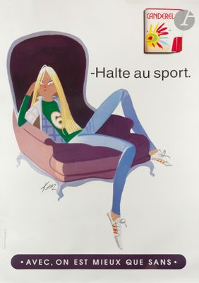 a picture of a woman sitting in a chair with her legs crossed