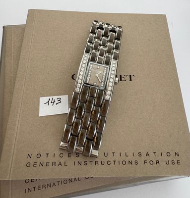 Montre en acier, signée - CHAUMET Paris - CRISTAL - Brancard…