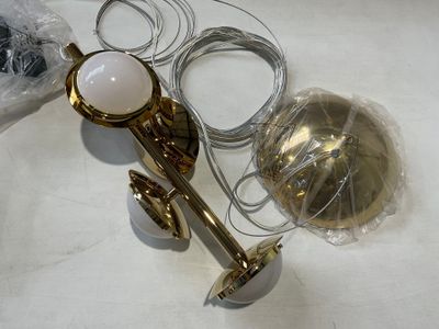 a light that is sitting on a table next to other items