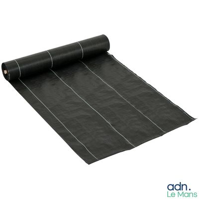 un gros plan sur un rouleau de bâche noire sur fond blanc