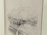 a picture of a drawing of a boat on the water