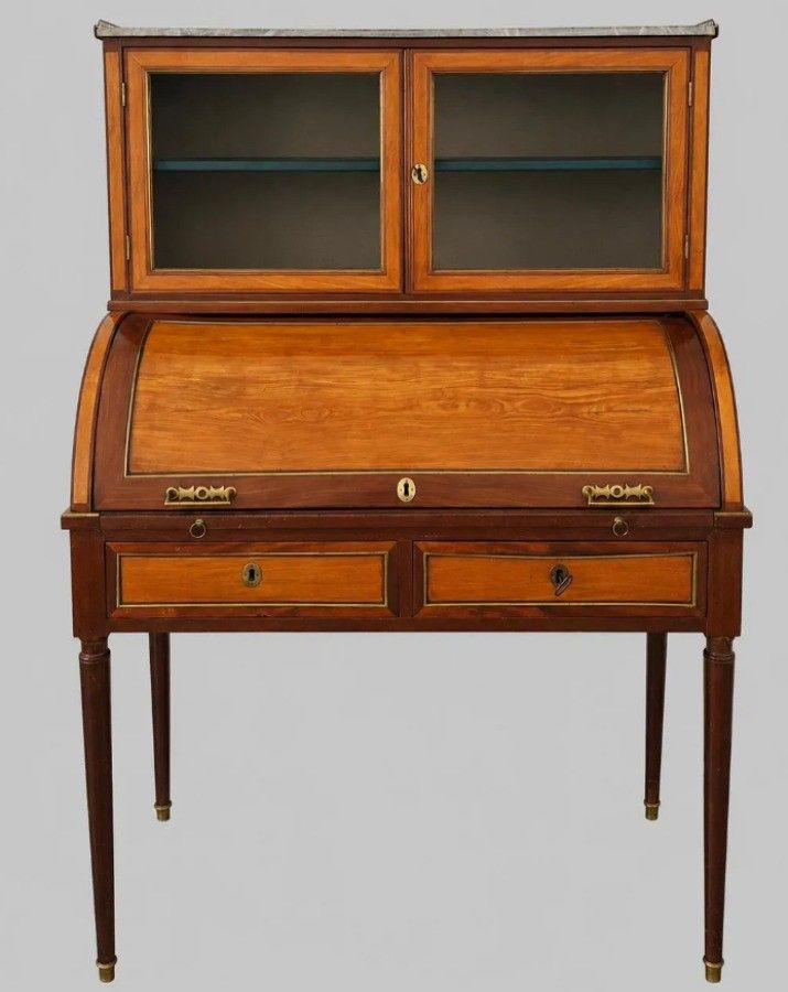 Bureau à cylindre dit bonheur du jour de style Louis XVI en …