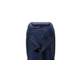 un sac à dos bleu muni d'une poignée