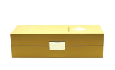 an image of a gold box with a white label on it