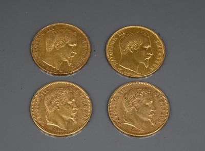 four gold sovereigns, one of which is a sovereign and the other of which is a sovereign