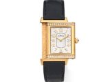une montre-bracelet en or jaune 18 carats sertie de diamants