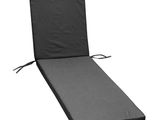 un coussin de chaise longue noir muni de liens, sur fond blanc