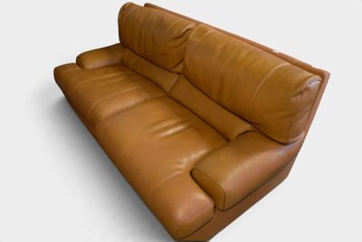 3d model of a brown leather sofa on a white background