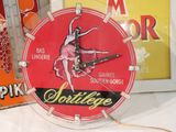 a clock that has a picture of a woman on it