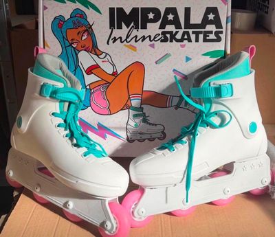 a box with a picture of a girl on roller skates