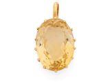 un grand pendentif en quartz topaze jaune, en or jaune 18 carats