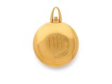 a close up of a gold locke with the letter h on it