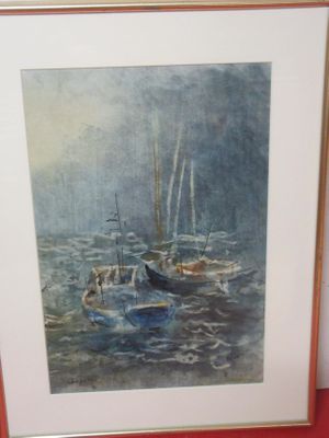 a picture of a picture of a boat in the water