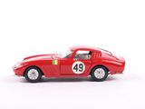 a red toy car with a number on the side of it